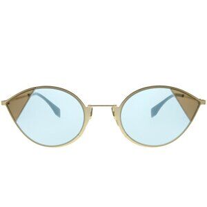NEW Fendi FF 0342/S Blue Brown Gold Frame Color Block Cat Eye Sunglasses